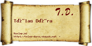 Tálas Dóra névjegykártya